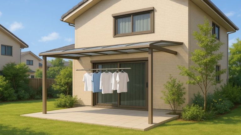 熊谷市の戸建て外構に施工されたテラス屋根のイメージ