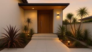 熊本県の戸建て外構に施工された玄関アプローチのイメージ