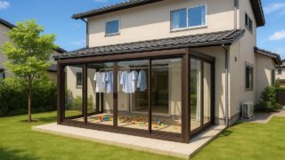 熊本県の戸建て外構に施工されたテラス囲い・サンルームのイメージ