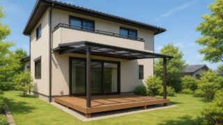 熊本県の戸建て外構に施工されたテラス屋根のイメージ