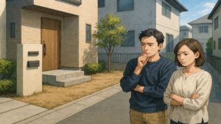 国立市の外構工事の失敗にがっかりする夫婦のイメージ