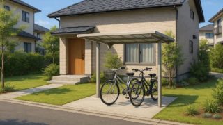 久留米市の戸建て外構に施工された自転車置き場のイメージ