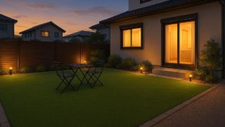 草津市の戸建て外構に施工された人工芝のイメージ