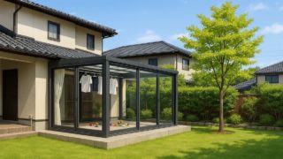 京都府の戸建て外構に施工されたテラス囲い・サンルームのイメージ