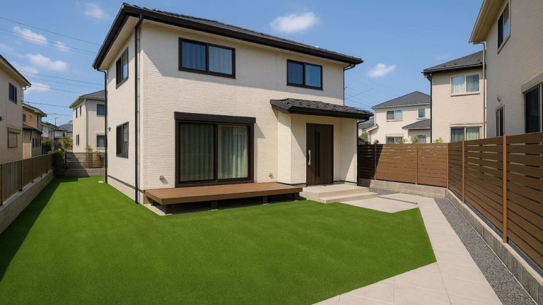 町田市の戸建て外構に施工された人工芝のイメージ