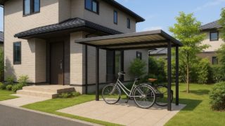 町田市の戸建て外構に施工された自転車置き場のイメージ