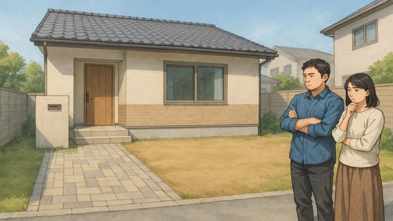 前橋市の外構工事の失敗にがっかりする夫婦のイメージ