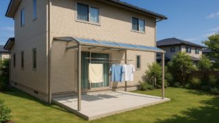 前橋市の戸建て外構に施工されたテラス屋根のイメージ