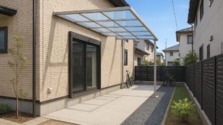 松原市の戸建て外構に施工されたテラス屋根のイメージ