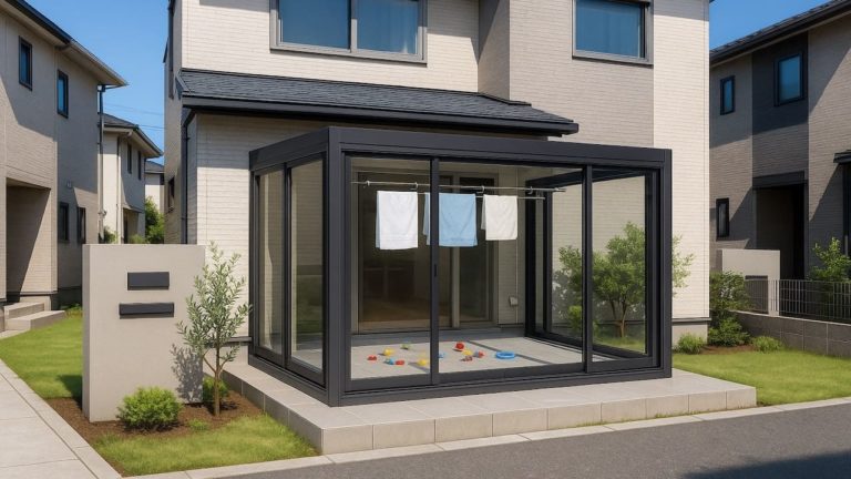 松戸市の戸建て外構に施工されたテラス囲い・サンルームのイメージ