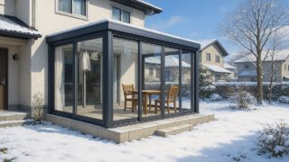 松本市の戸建て外構に施工されたテラス囲い・サンルームのイメージ