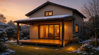 【松本市】テラス屋根の費用相場|実際に工事した人の口コミまとめ 松本市の戸建て外構に施工されたテラス屋根のイメージ