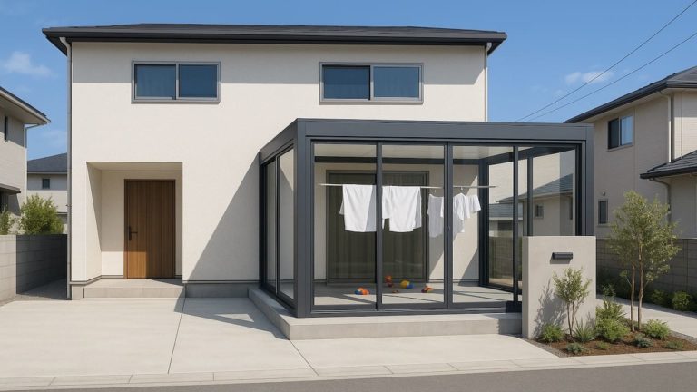 松阪市の戸建て外構に施工されたテラス囲い・サンルームのイメージ