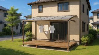 松阪市の戸建て外構に施工されたテラス屋根のイメージ