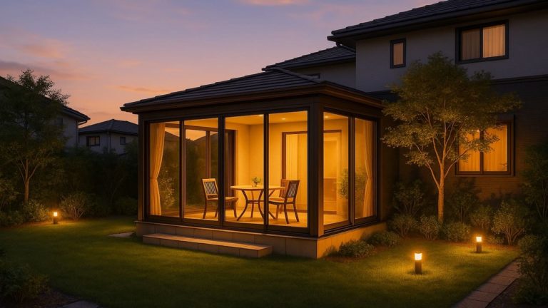 三木市の戸建て外構に施工されたテラス囲い・サンルームのイメージ