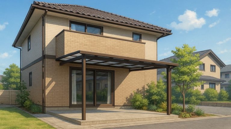 三木市の戸建て外構に施工されたテラス屋根のイメージ