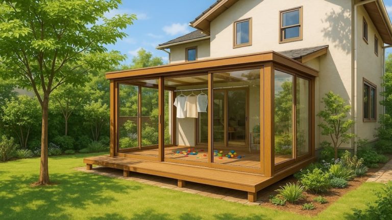 南アルプス市の戸建て外構に施工されたテラス囲い・サンルームのイメージ