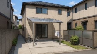 【箕面市】テラス屋根の価格目安|信頼できる業者の探し方 箕面市の戸建て外構に施工されたテラス屋根のイメージ