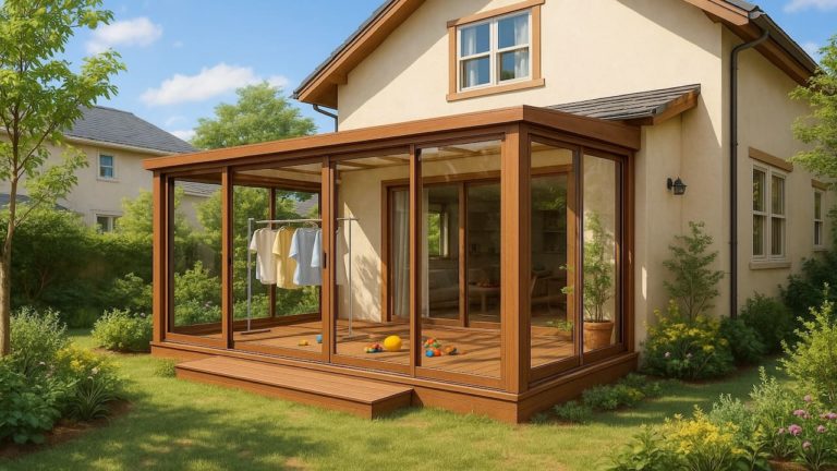 三島市の戸建て外構に施工されたテラス囲い・サンルームのイメージ