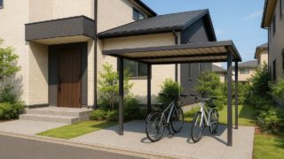 三鷹市の戸建て外構に施工された自転車置き場のイメージ