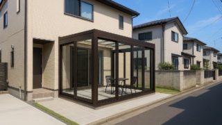 三鷹市の戸建て外構に施工されたテラス囲い・サンルームのイメージ