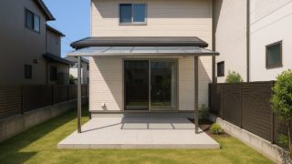 三鷹市の戸建て外構に施工されたテラス屋根のイメージ