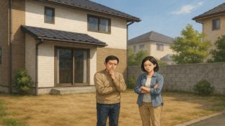 水戸市の外構工事の失敗にがっかりする夫婦のイメージ