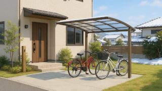 宮城県の戸建て外構に施工された自転車置き場のイメージ