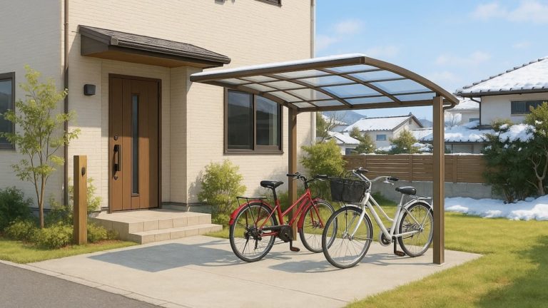 宮城県の戸建て外構に施工された自転車置き場のイメージ