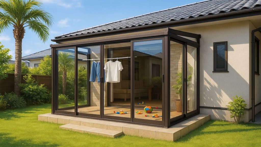 宮崎県の戸建て外構に施工されたテラス囲い・サンルームのイメージ