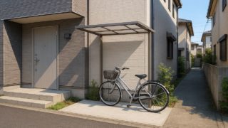 守口市の戸建て外構に施工された自転車置き場のイメージ