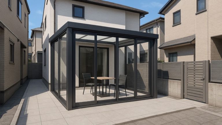 守口市の戸建て外構に施工されたテラス囲い・サンルームのイメージ