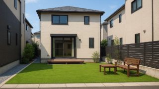 武蔵野市の戸建て外構に施工された人工芝のイメージ