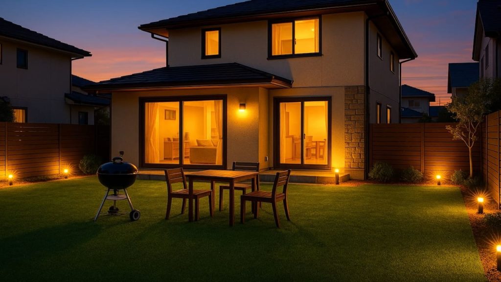 長浜市の戸建て外構に施工された人工芝のイメージ