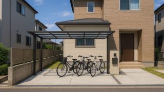 長浜市の戸建て外構に施工されたサイクルポートのイメージ