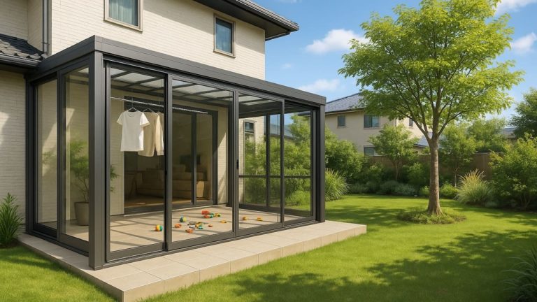 長浜市の戸建て外構に施工されたテラス囲い・サンルームのイメージ