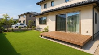 流山市の戸建て外構に施工された人工芝のイメージ