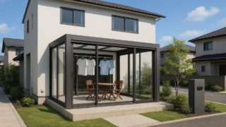 流山市の戸建て外構に施工されたテラス囲い・サンルームのイメージ