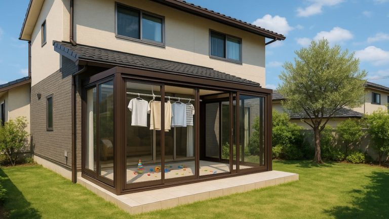 長崎県の戸建て外構に施工されたテラス囲い・サンルームのイメージ