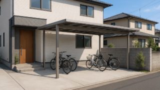 名古屋市の戸建て外構に施工された自転車置き場のイメージ