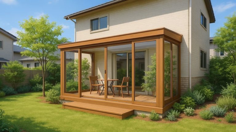 名古屋市の戸建て外構に施工されたテラス囲い・サンルームのイメージ