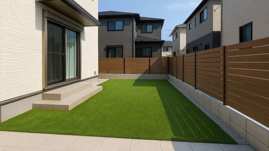 中野区の戸建て外構に施工された人工芝のイメージ