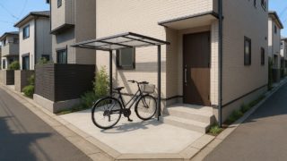 中野区の戸建て外構に施工された自転車置き場のイメージ
