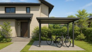 奈良県の戸建て外構に施工された自転車置き場のイメージ