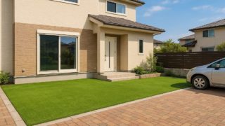 習志野市の戸建て外構に施工された人工芝のイメージ