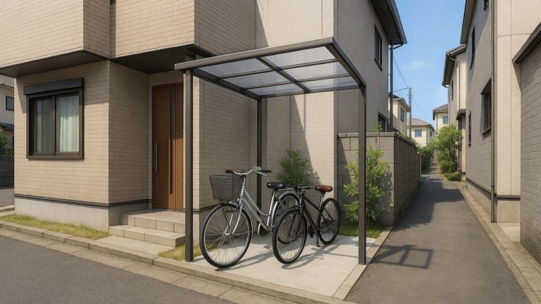 習志野市の戸建て外構に施工された自転車置き場のイメージ