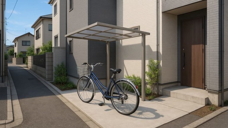 成田市の戸建て外構に施工された自転車置き場のイメージ