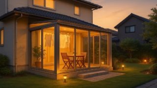 成田市の戸建て外構に施工されたテラス囲い・サンルームのイメージ