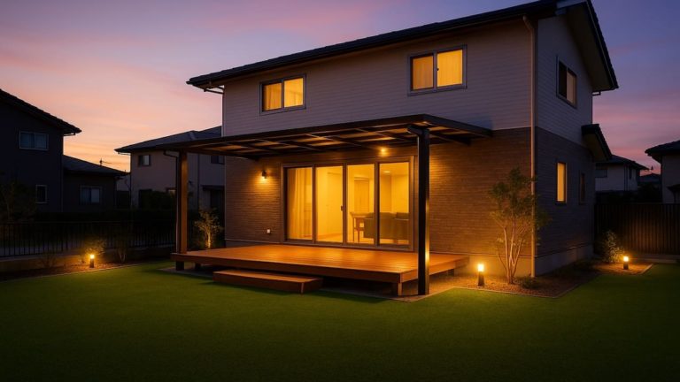 那須塩原市の戸建て外構に施工された人工芝のイメージ