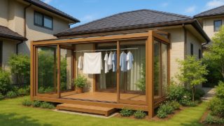 那須塩原市の戸建て外構に施工されたテラス囲い・サンルームのイメージ